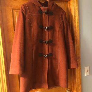 LL Bean Womens Wool Duffle Coat with Toggle Closures